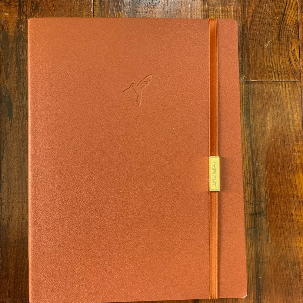 Papyrus Embossed Hummingbird Journal in Terracotta Orange